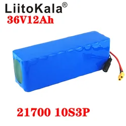 LiitoKala 36V battery 21700 4000mah 10S3P 12Ah battery pack 500W high power battery 36V 12000mAh Ebike electric bicycle BMS xt60