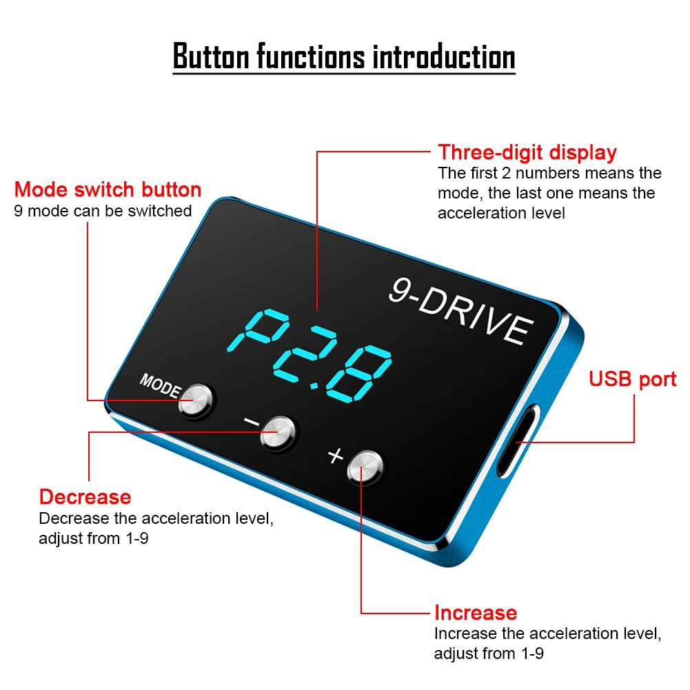 9-Drive Car Electronic Throttle Controller Pedal Accelerator For BMW 1/2/3/4/5/6/7 series X1/X3/X5/X6 For Mini Cooper etc.