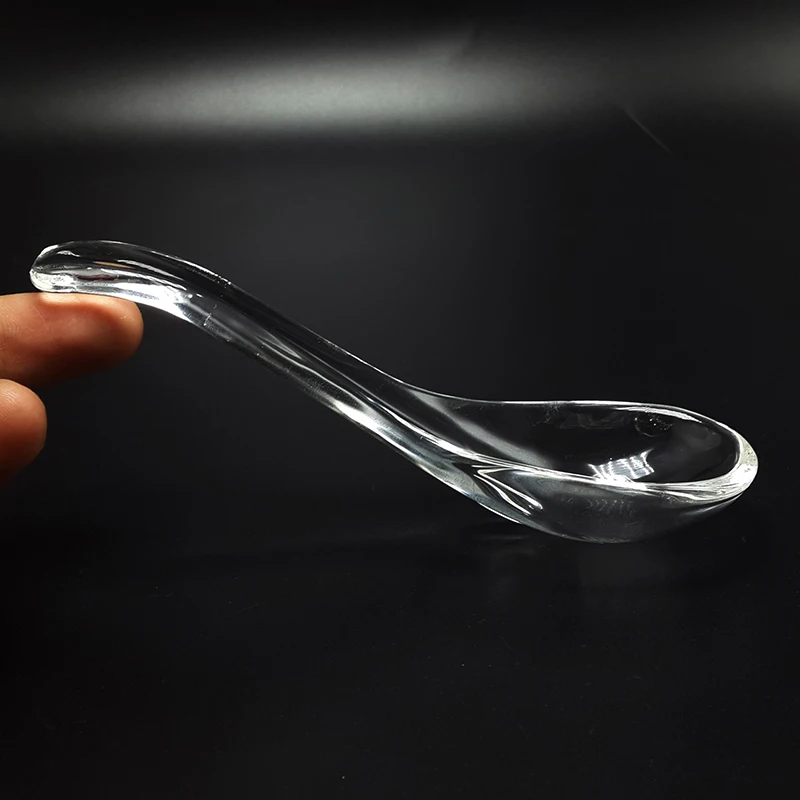 Tranparent Crystal Spoon Glass Soup Spoon for Kitchen Home Furnishing Necessity