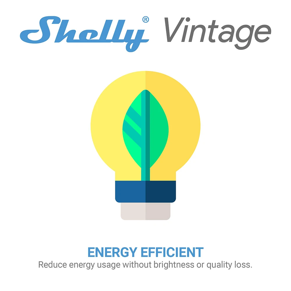 Shelly Vintage G125 2700K Smart Bulb Control RGB Smart Light Bulb Dimmable E27 WiFi LED Magic Lamp AC 220~240V Work with