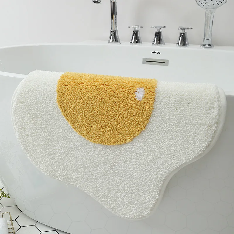 Egg Mats Tufted Rug Bathroom Mat Microfiber Carpet Absorbent Slip-resistant Pad Kitchen Door Floor Mat Artistic Room Decorate