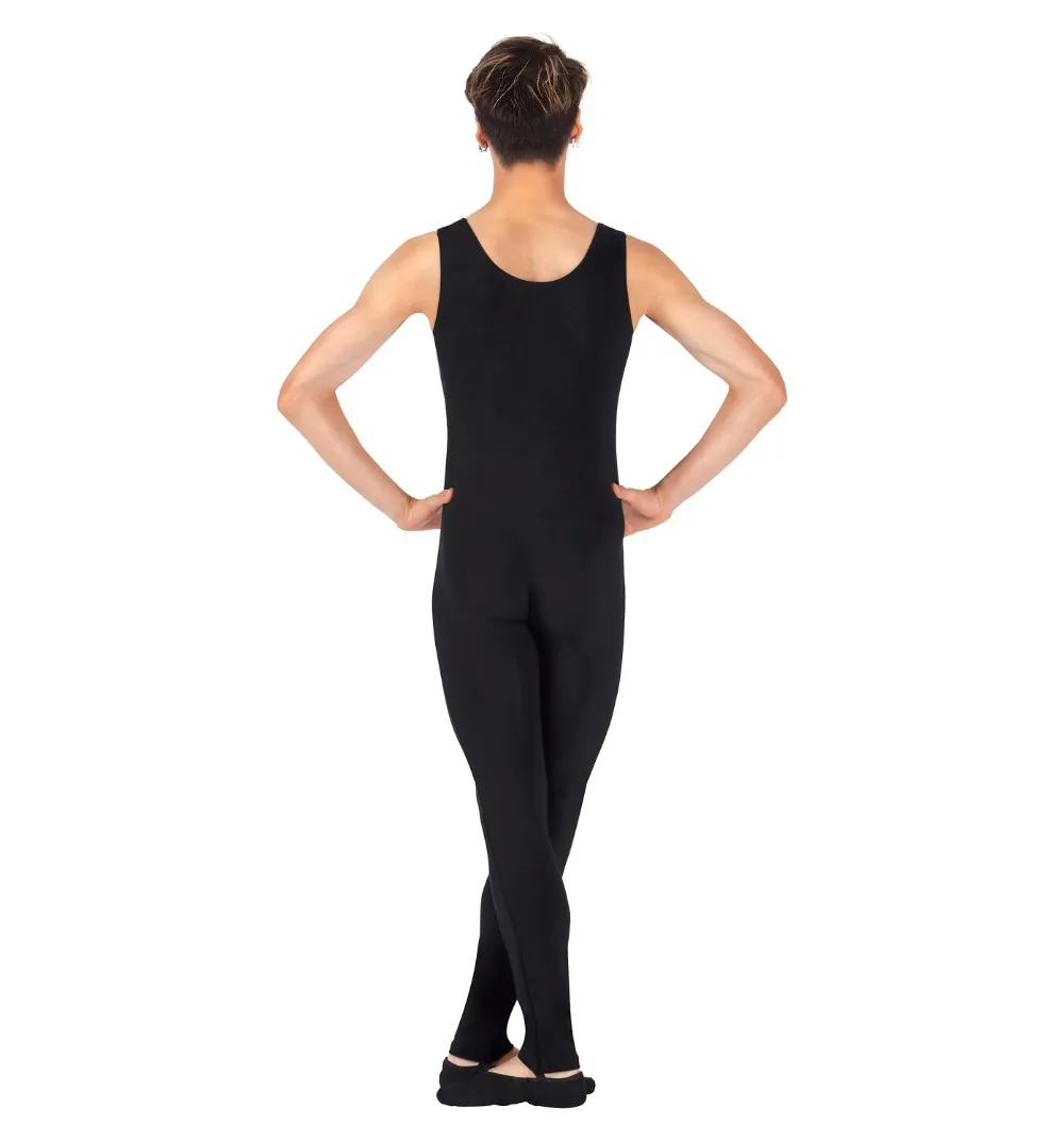 Speerise Men One Piece Black Tank Unitard  Ballet Sleeveless Full Body Tight Jumpsuit Unitards Dance Costumes Bodysuit