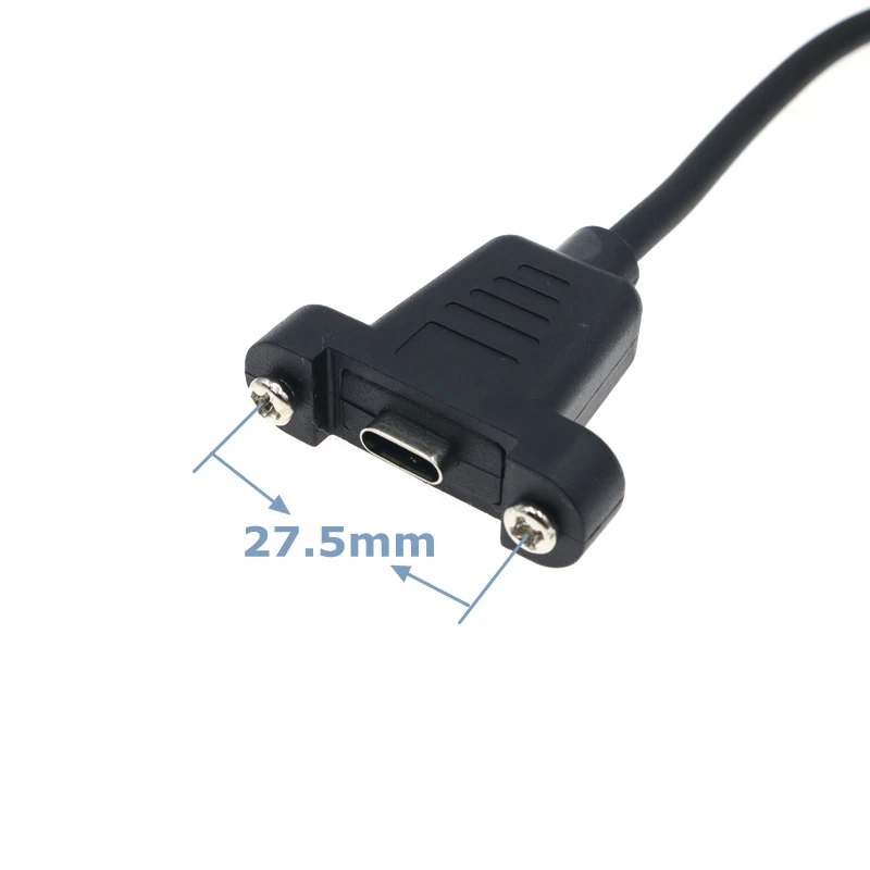 0.3m 90 Degree Angle USB Type C 3.1 Male to Female Extension Panel Mount Adapter Type C Extension Screw Panel Extension Cable