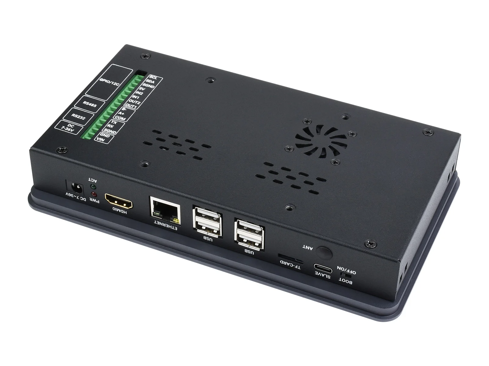 Waveshare Touch Screen Kit All-In-One, projetado para Raspberry Pi CM4, câmera de 5MP, caixa de alumínio, 7"