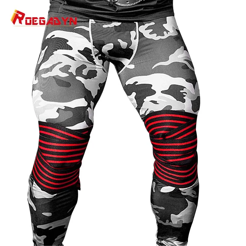 ROEGADYN Professional Weightlifting 2m Elastic Knee Wrap Fitness Knee Support Brace Heavy Weight Squat Training Knee Brace