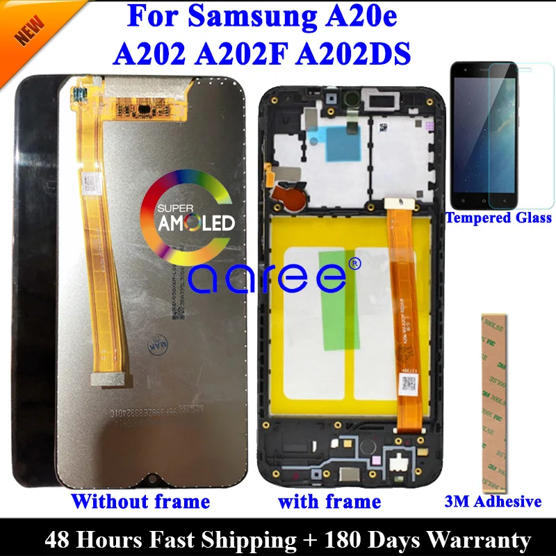 LCD Screen  For Samsung A20e LCD A202 lcd display For Samsung A202 A202F A202DS LCD Screen Touch Digitizer Assembly