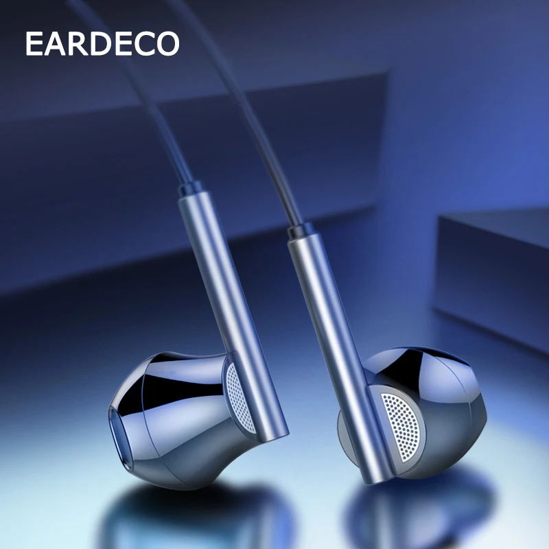 EARDECO 8 Cores 3.5mm Wired Headphones Bass Wired Earphone Stereo In-ear Headphone Headset with Mic Music Hifi Earphones Earbuds