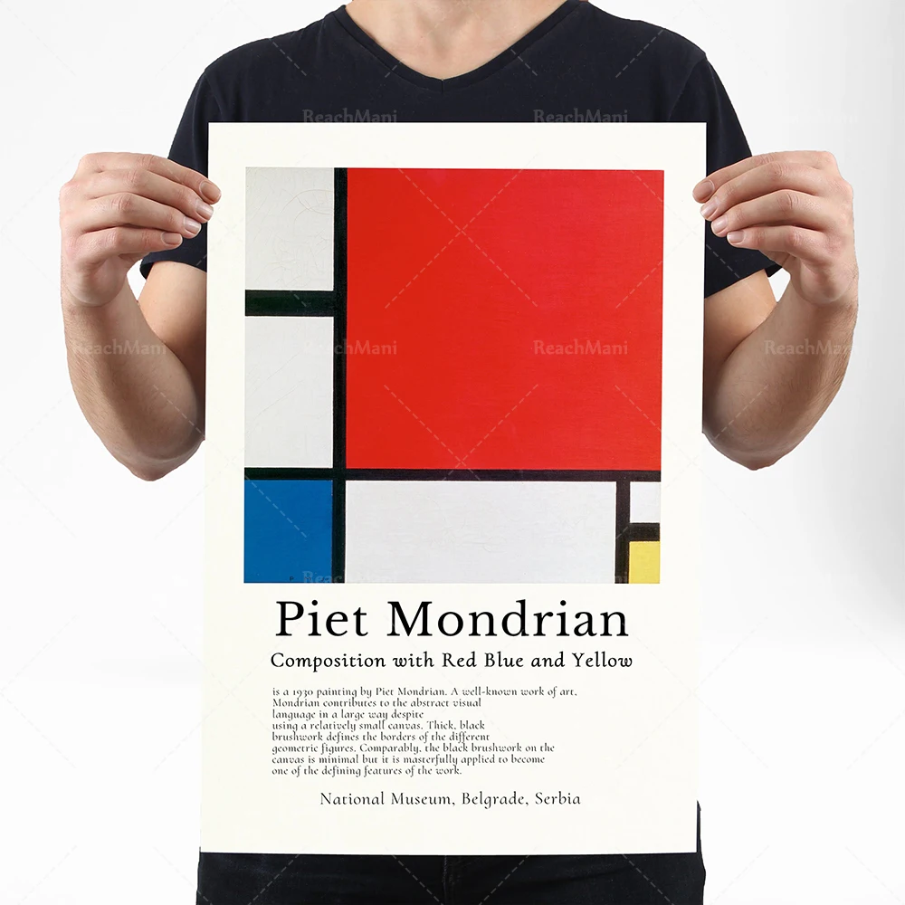 Piet Mondriaan poster, Piet Mondriaan art print, Mondriaan poster, Abstract art print, Abstractionism, Cubism, Museum of Modern