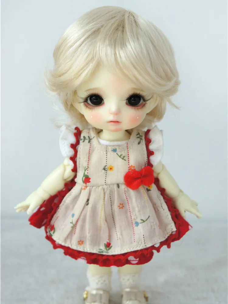 Búp Bê Tóc Giả JD075 5-6Inch 13-15Cm Boyish Cupid Cong Búp Bê Tóc Giả OB11 1/8 Lati Vàng tổng Hợp Mohair BJD Phụ Kiện Búp Bê