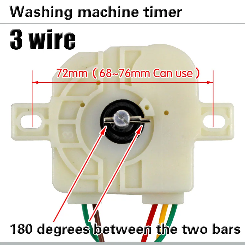 Temporizador de lavadora semiautomático de doble cilindro, 3 cables, 180 grados, interruptor de temporizador