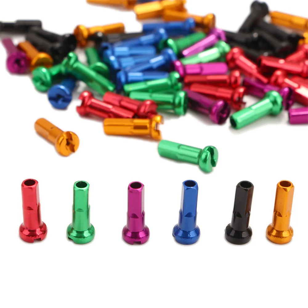 

10Pcs Multicolor Aluminum Alloy Anodized Bike Wheel Spoke Nipples 14mm Mountain Bike Cycling Spokes Nipples For Bicycle Wheel