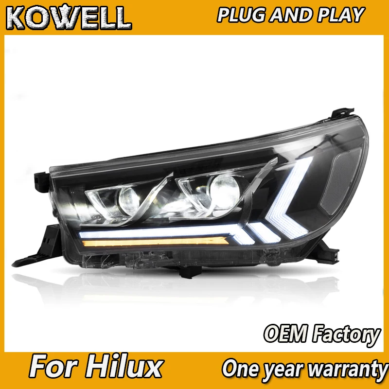 

Car Styling Lights for Toyota Hilux Headlight 2015 2016 2017 2018 2019 LED Head Lamp plug and play with Moving Signal