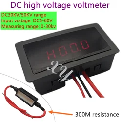 DC30KV50KV High Voltage Meter DC Digital Display High Voltage Voltmeter High Voltage Tester Electrostatic Generator 100V 5mA