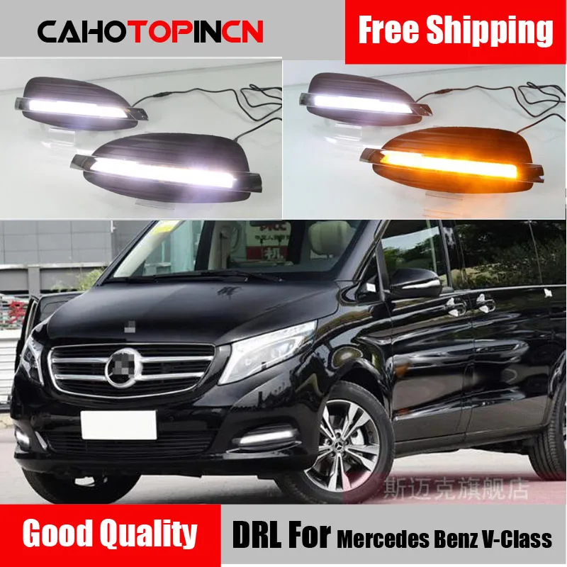 

Car DRL Lamp LED Daytime Running Light For Mercedes Benz V-Class Vito V250 V260 2014 - 2018 with Dynamic Yellow Turn Signal