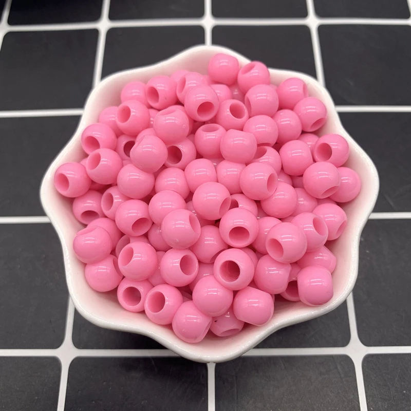 アクリルスペーサービーズ100ピース/ロットx 6mm,大きな穴,ジュエリー作り用,diy