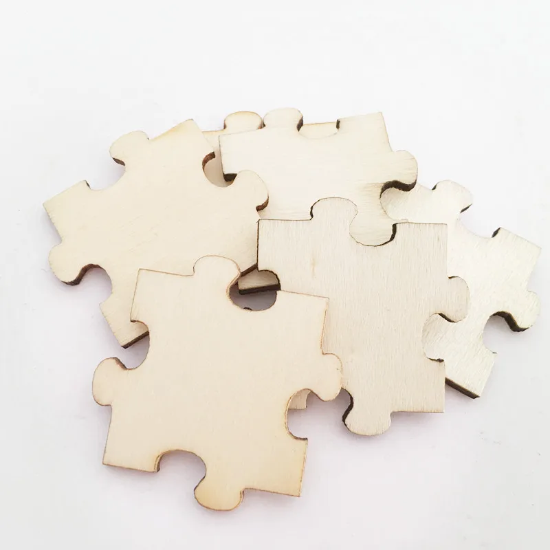 25 sztuk puste kwadratowe drewniane puzzle kawałki drewna dwustronna drewniana ozdoba DIY dla tworzenie kartek rezerwacji złomu