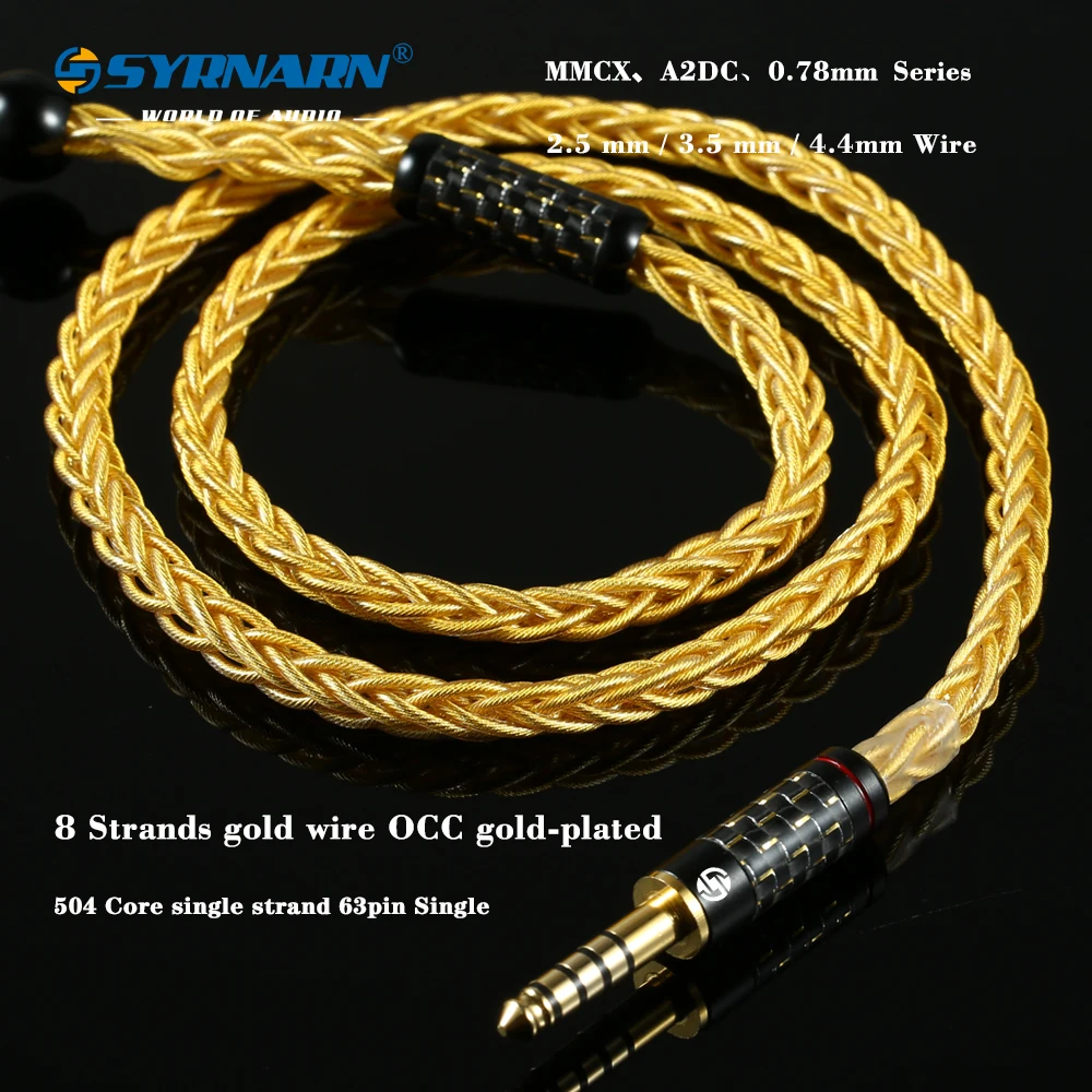 

SYRNARN OCC copper 8 core In-ear Earphone upgrade cable 3.5/4.4MM for Audio-Technica LS50is 70 LS200 E40 DIY wire A2DC/MMCX 0.78