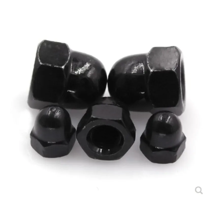 1-20 قطعة الجوزة كاب الجوز M3 M4 M5 M6 M8 M10 M12 M14 M16 الصلب مع وعاء من الستانليس ستيل الأسود 304 النحاس الزخرفية صواميل أغطية قبعات يغطي #5