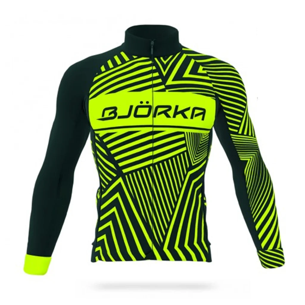 Bjorka Cycling Winter Long Sleeve Thermal Fleece Jerseys Corta Vento Masculino Jaqueta Motociclista Pro Team Bicycle Clothing