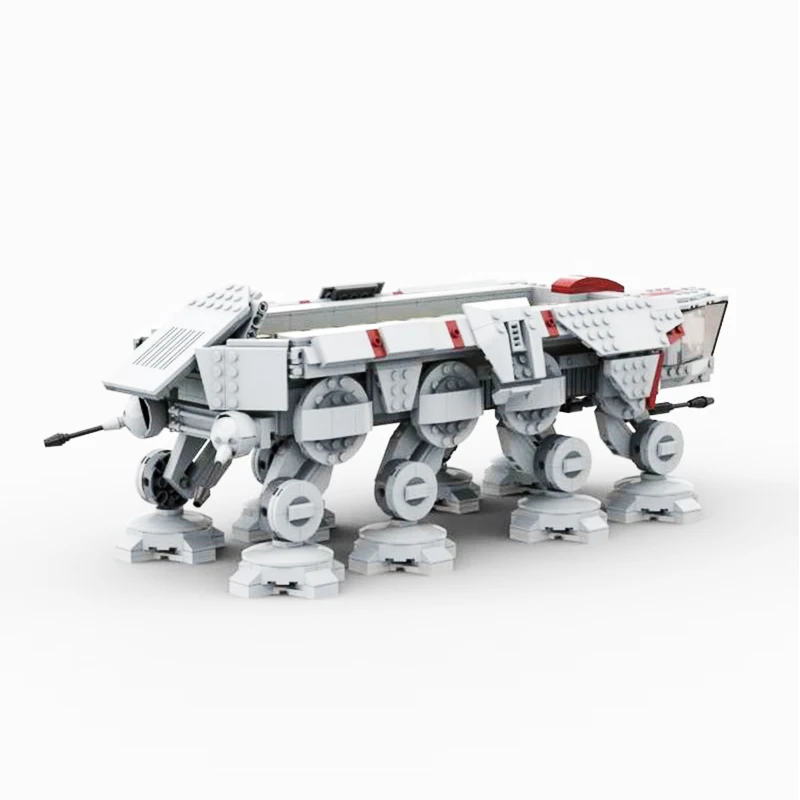 MOC Building Blocks Republic Open Transport, At-ot Walker Armored Vehicle, Sapce - All Terrain War Weapon, Toy gift