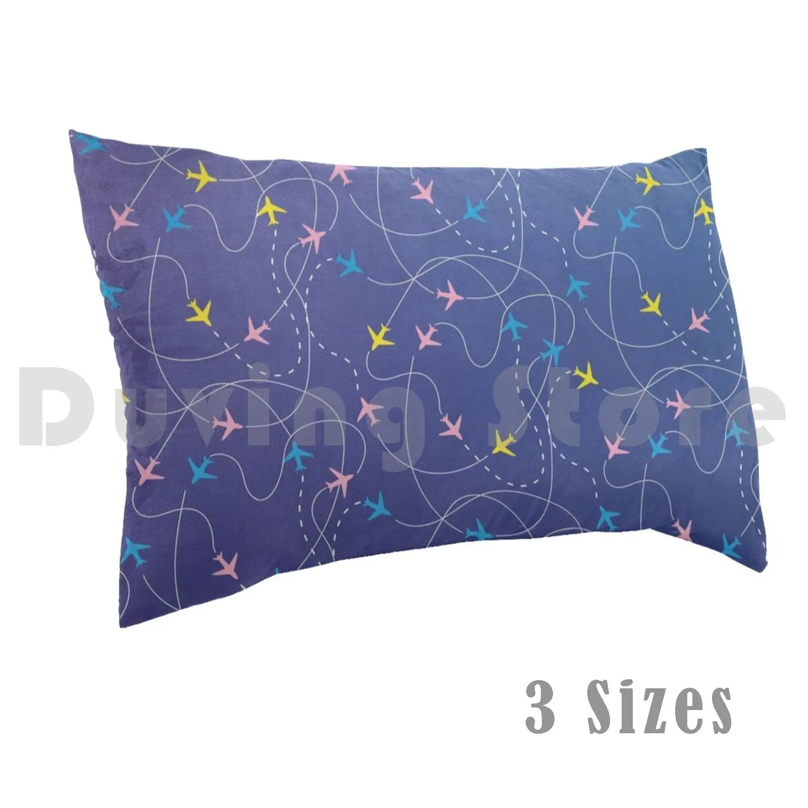 

Busy Airspace-Pastel & Purple pillow Case DIY 50 * 70 Airplane Route Maps Aviation Modern Pattern Pastel Purple Yellow