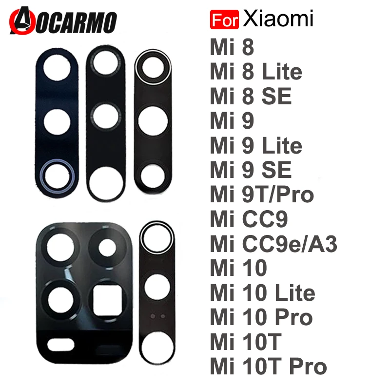Aocarmo For Xiaomi Mi 8 9 10 11 Lite SE 9T 10T Pro 11U 8se CC9 CC9e A3 Rear Back Camera Lens Adhesive Sticker Replacement Part