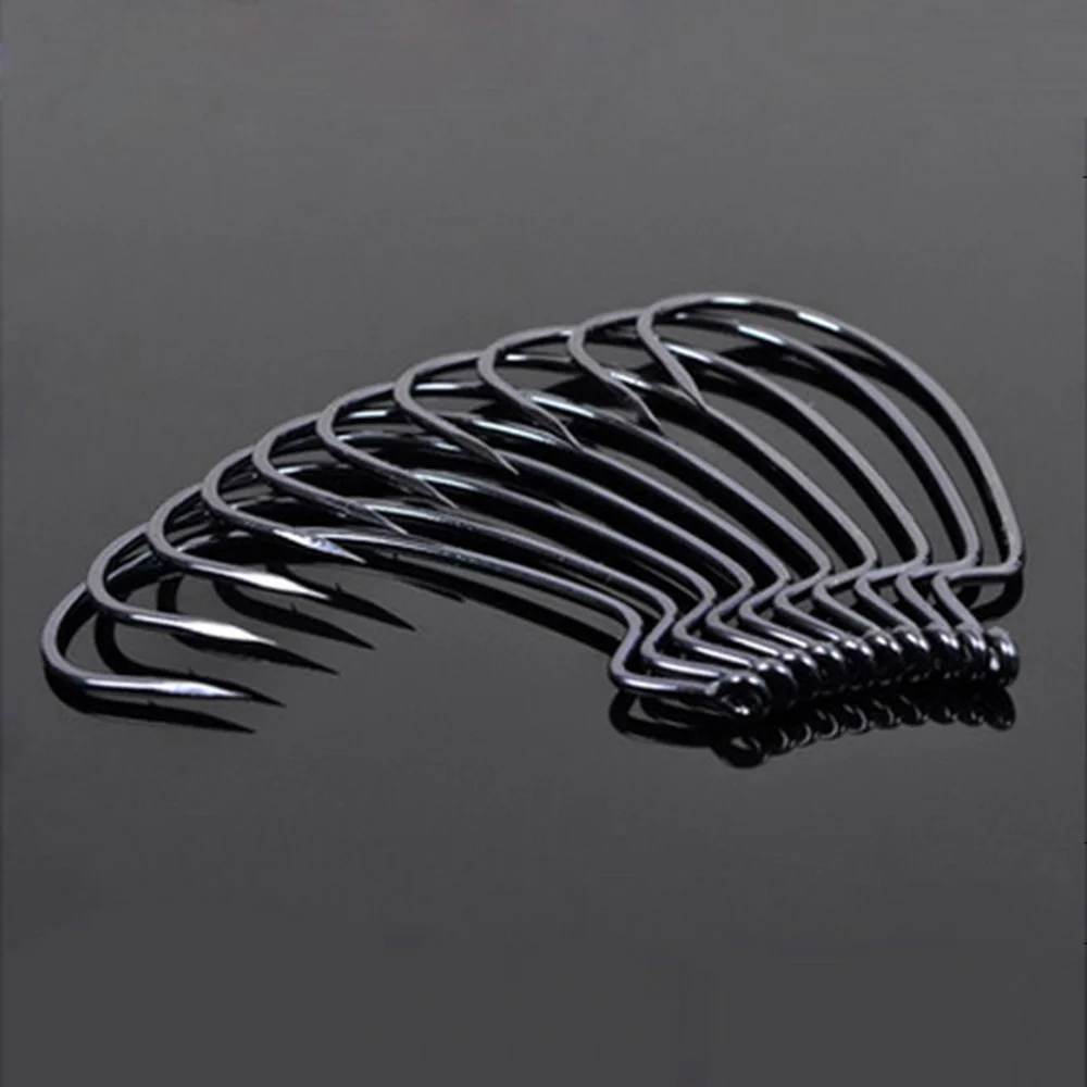 20 sztuk/zestaw Fishing Hook ze stali węglowej szeroki Crank Offset Fishhook dla miękka przynęta w kształcie robaka 5/0 #-1 # Bass Barbed Carp haczyki wędkarskie