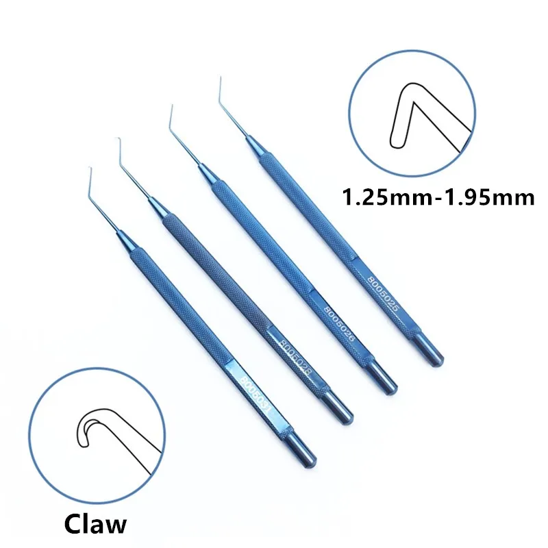 Ophthalmic Titanium instruments Phaco Chopper 4 types claw/1.25mm/1.5mm/1.95mm tip eye Veterinary  surgical Tools