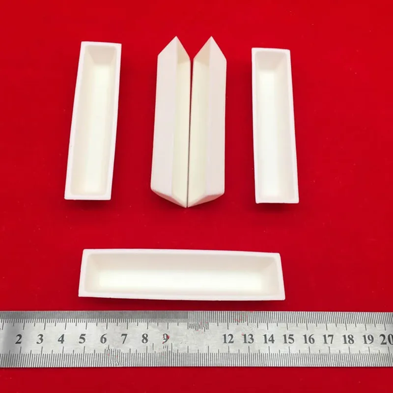 Al2O3 ceramic crucible /100x23x15mm Trapezoid corundum crucible /alumina crucible/Sintered  Crucible
