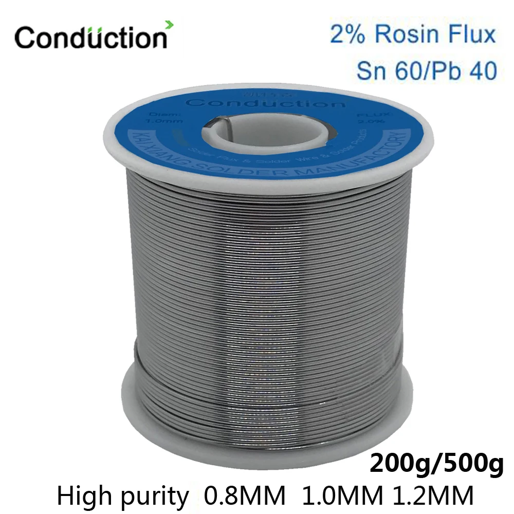 High Quality Rosin Core Solder Wire 0.8/1.0/1.2mm FLUX 2.0% 45FT Tin Lead Tin Wire Melt Rosin Core Solder Welding line Roll 500g