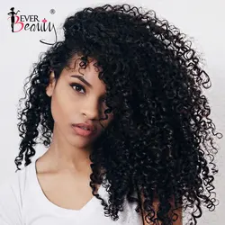 3B 3C Kinky Curly Hair Clip In Human Hair Extensions Mongolian Hair Bundle Hair Clips In For Women Ponytail 3c 4a Ever Beauty