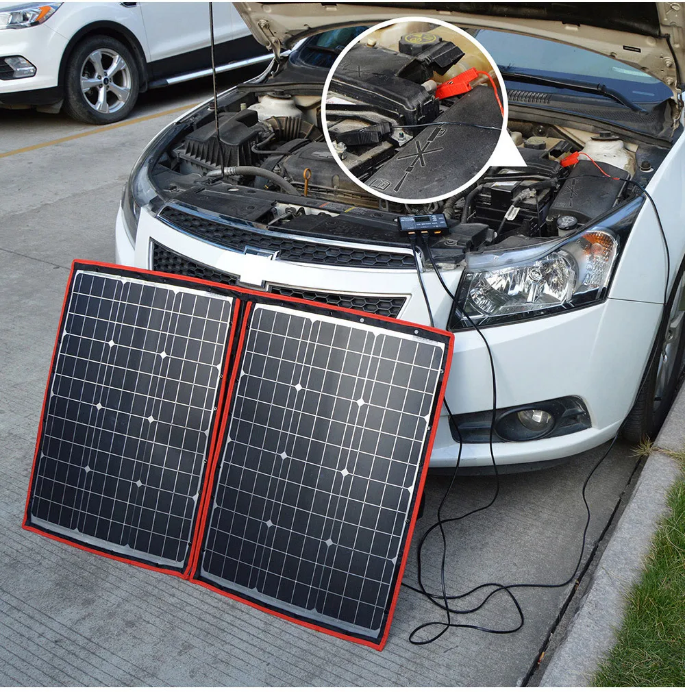 Dokio 100W (50Wx2Stk) Flexibles Faltbares Mono-Solarpanel für Reisen & Boot & Wohnmobil Hochwertiges Tragbares Solarpanel China – Detail 17