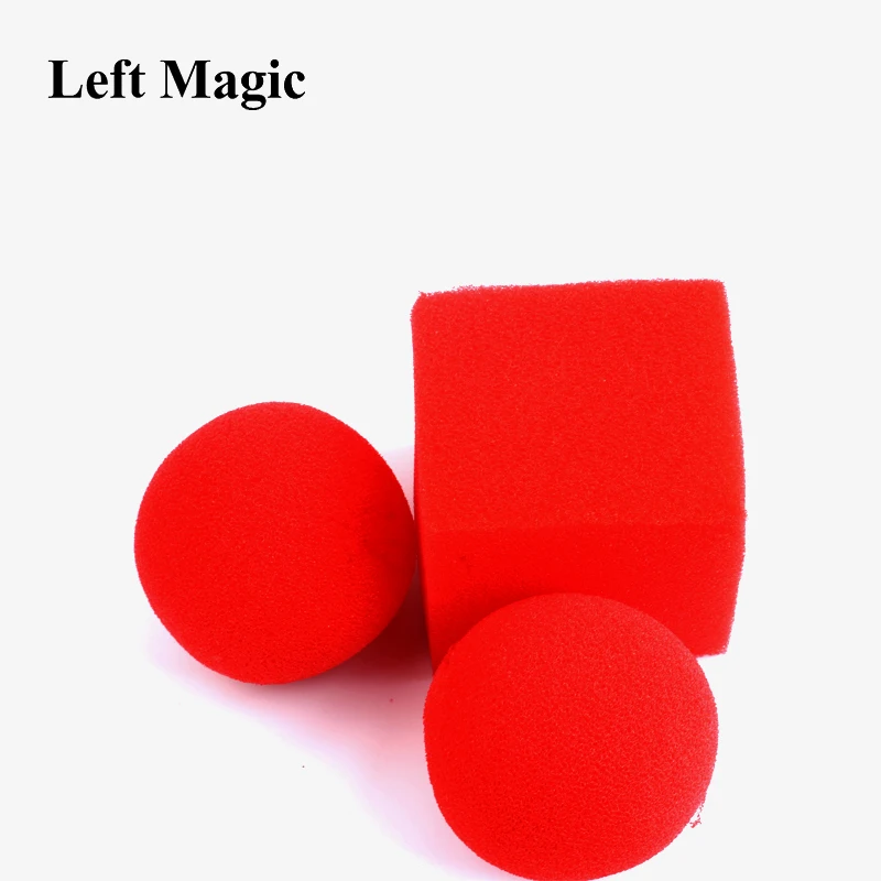 Red Ball To Square Sponges Magic Tricks Set Funny gadgets street stage close up magic tricks magician E3157