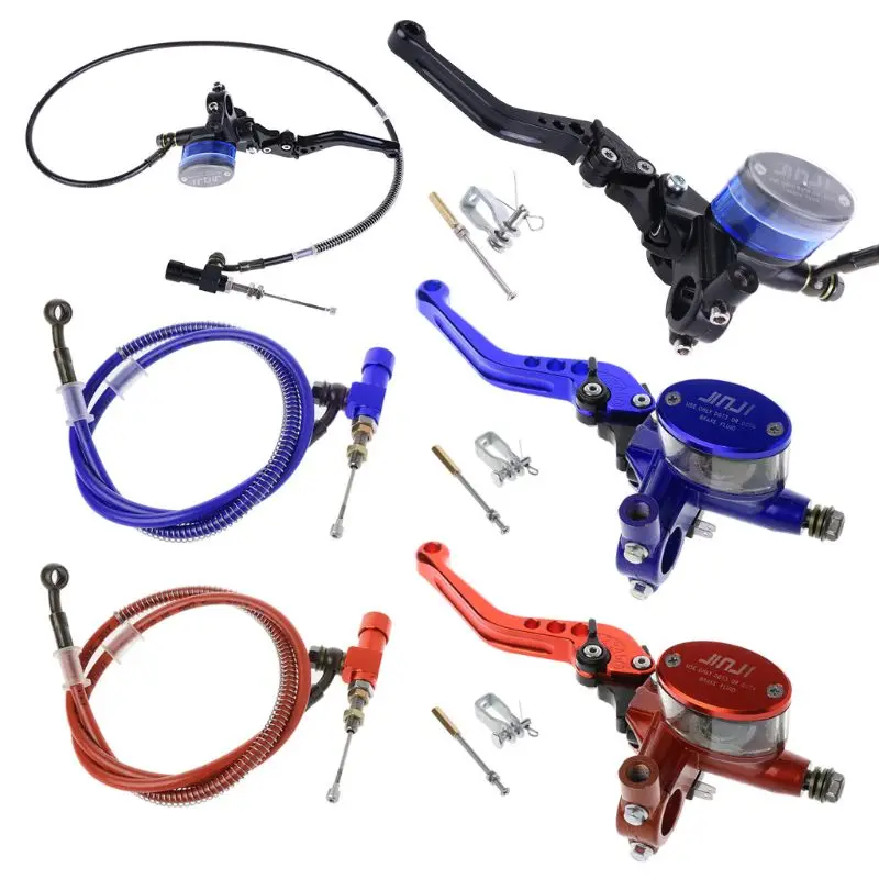 Durable CNC aluminum Motorcycle Modified Handle Hydraulic Brake Clutch Levers Kit Master Cylinder Knitting Oil Hose 125 ~ 250cc