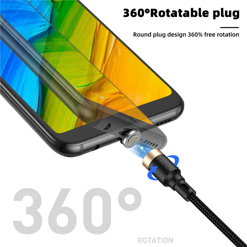 Uslion 3A Magnetische Kabel Snel Opladen Voor Iphone Xs Max Xr 8 7 6 6S Plus Micro Usb-kabel type C Kabel Voor Samsung Xiaomi Huawei