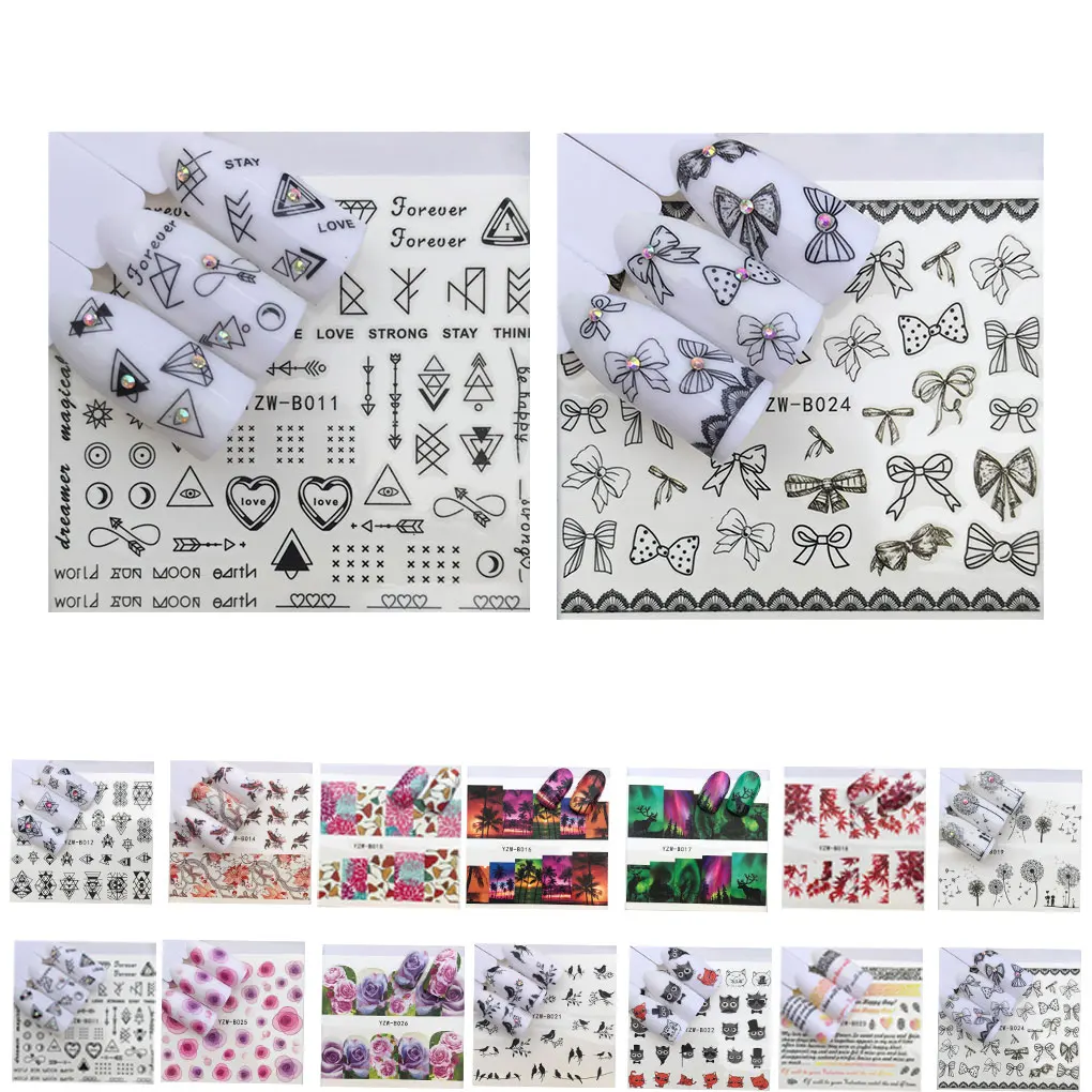 Multi Patroon Cartoon Dier Dromenvanger Nagels Kunststicker 3d Nail Wrap Sticker Tips Diy Manicura Stickers Tool