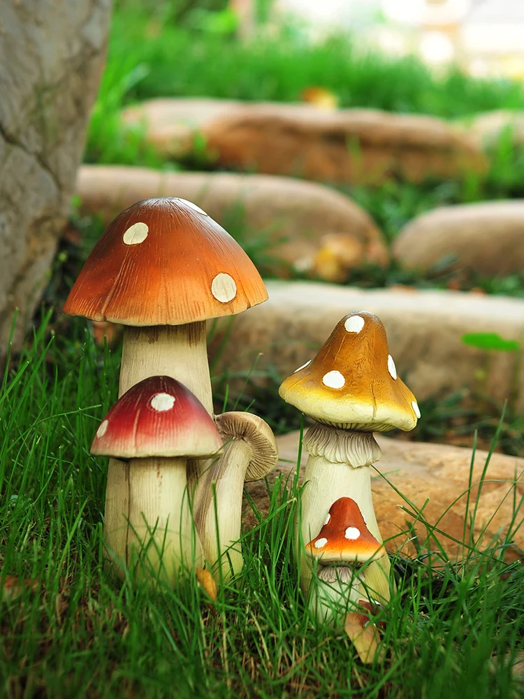 

Resin Miniature Figurines for Garden Decor, Simulated Mushroom, Pastoral Park, Landscape, Outdoor, Fairy, Home Decoration