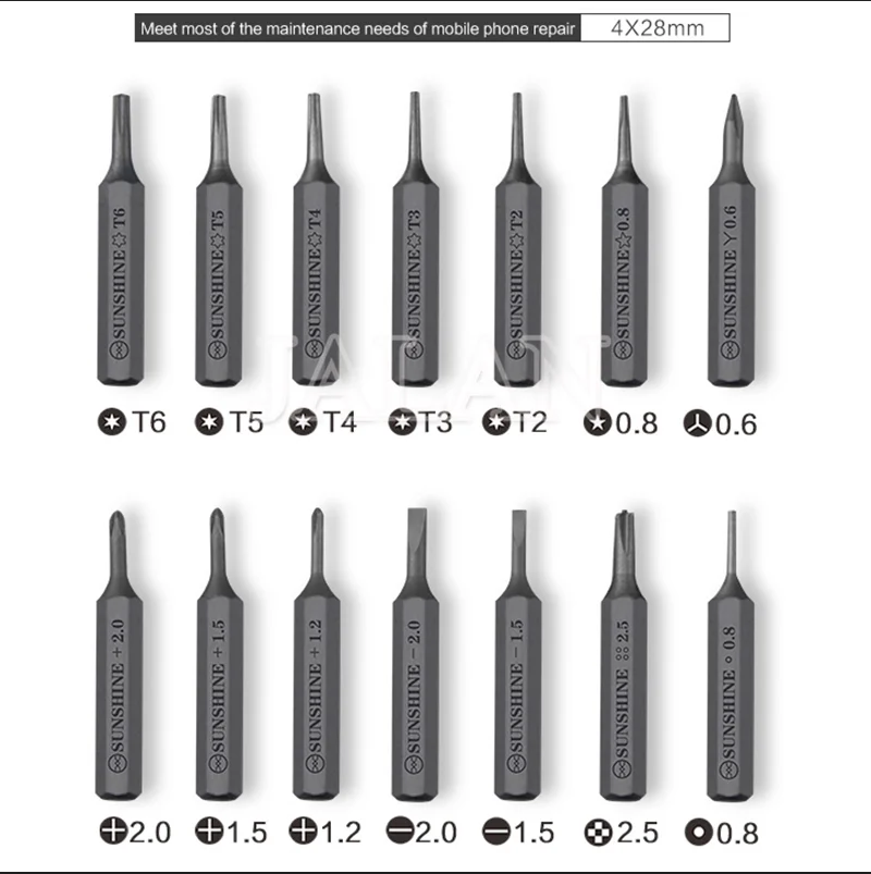 Sunshine SD-18E Electric Screwdriver with Ntelligent Lithium Battery and 3pcs LED Light 14pcs S2 Alloy Steel Material Bits Tip