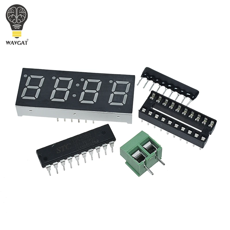 WAVGAT AT89C2051 Digital 4 Bits Electronic Clock Electronic Production Suite DIY Kit