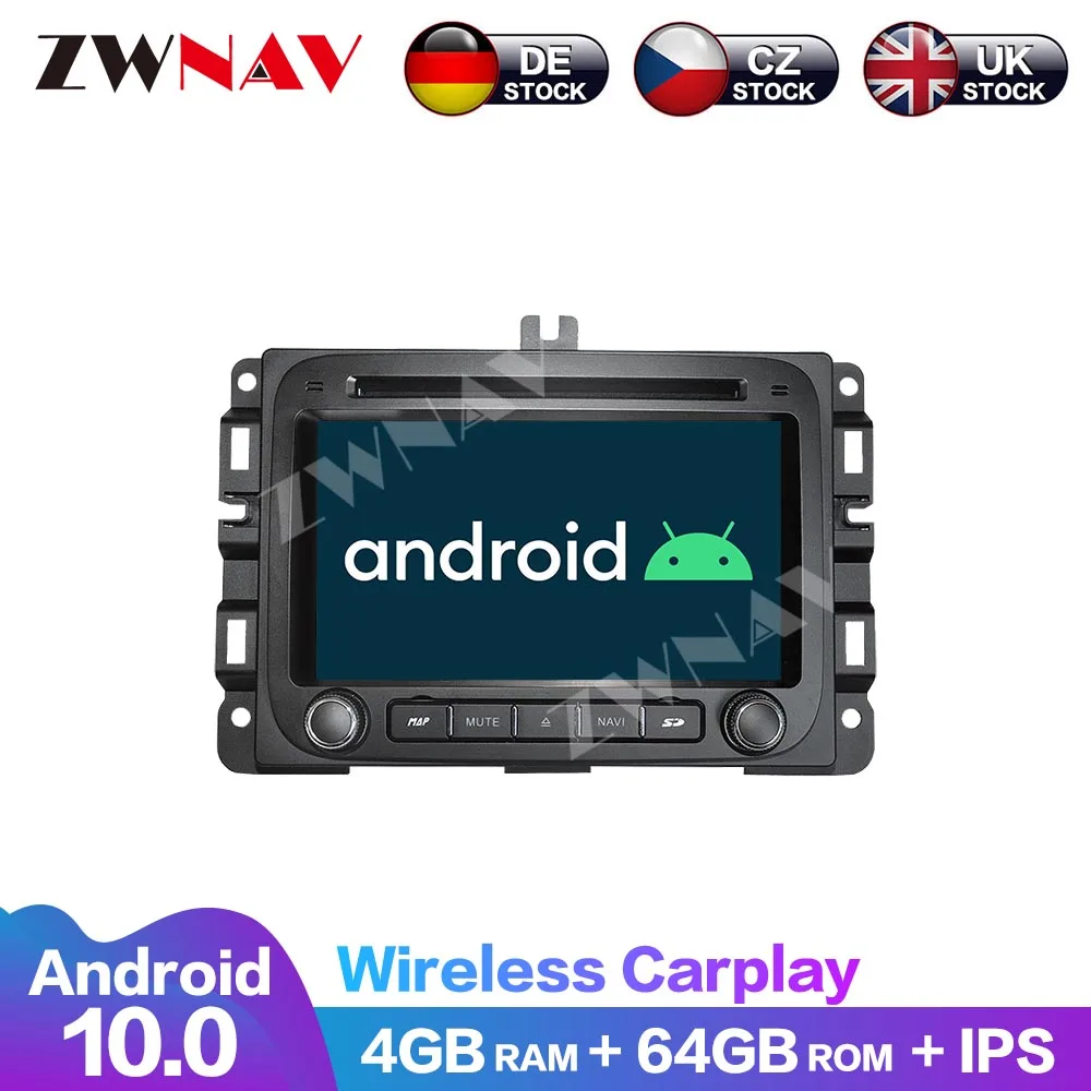 Android 10 8 Core 64G DVD Player Touch Screen Navigation Stereo Multimedia Audio Radio Carplay Car For Dodge Ram 1500 2014