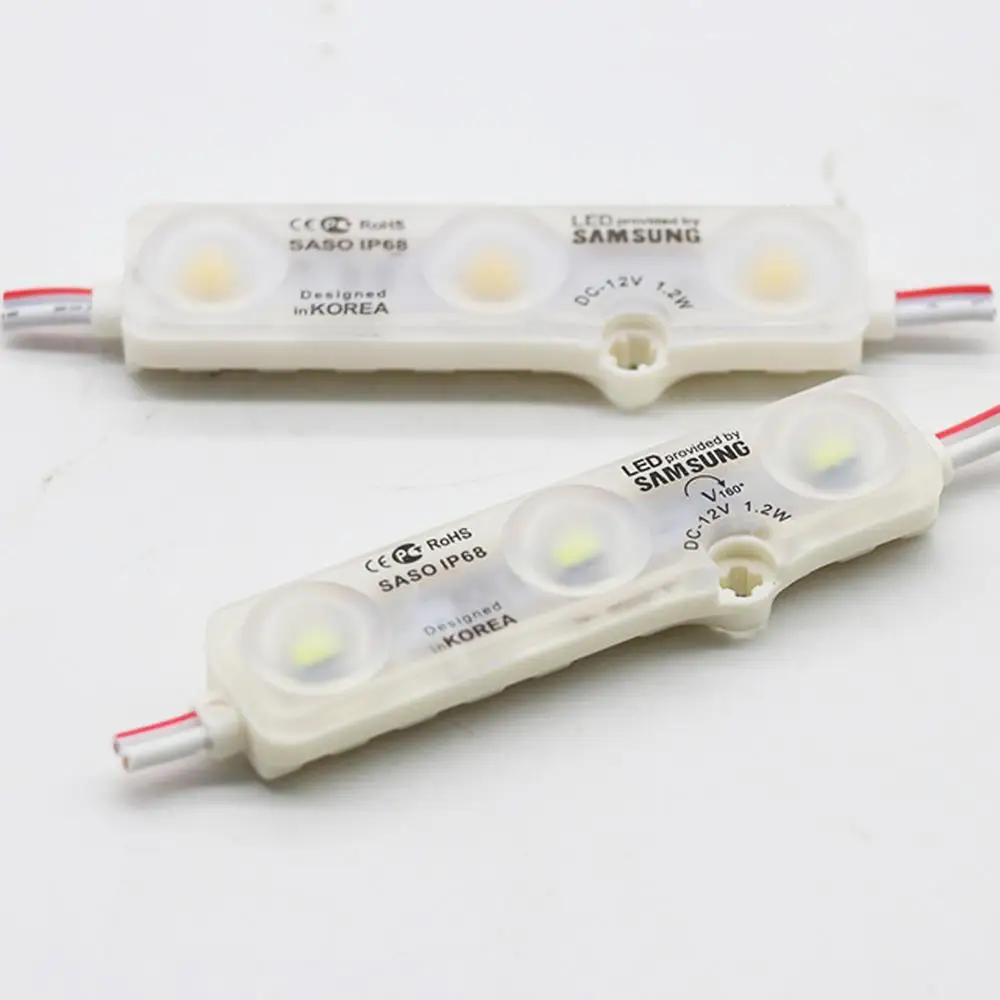 5730 3LED Injectie Led Module Licht 12V Met Lens Waterdichte IP68 1.2W Wit, Led Teken, winkel Banner