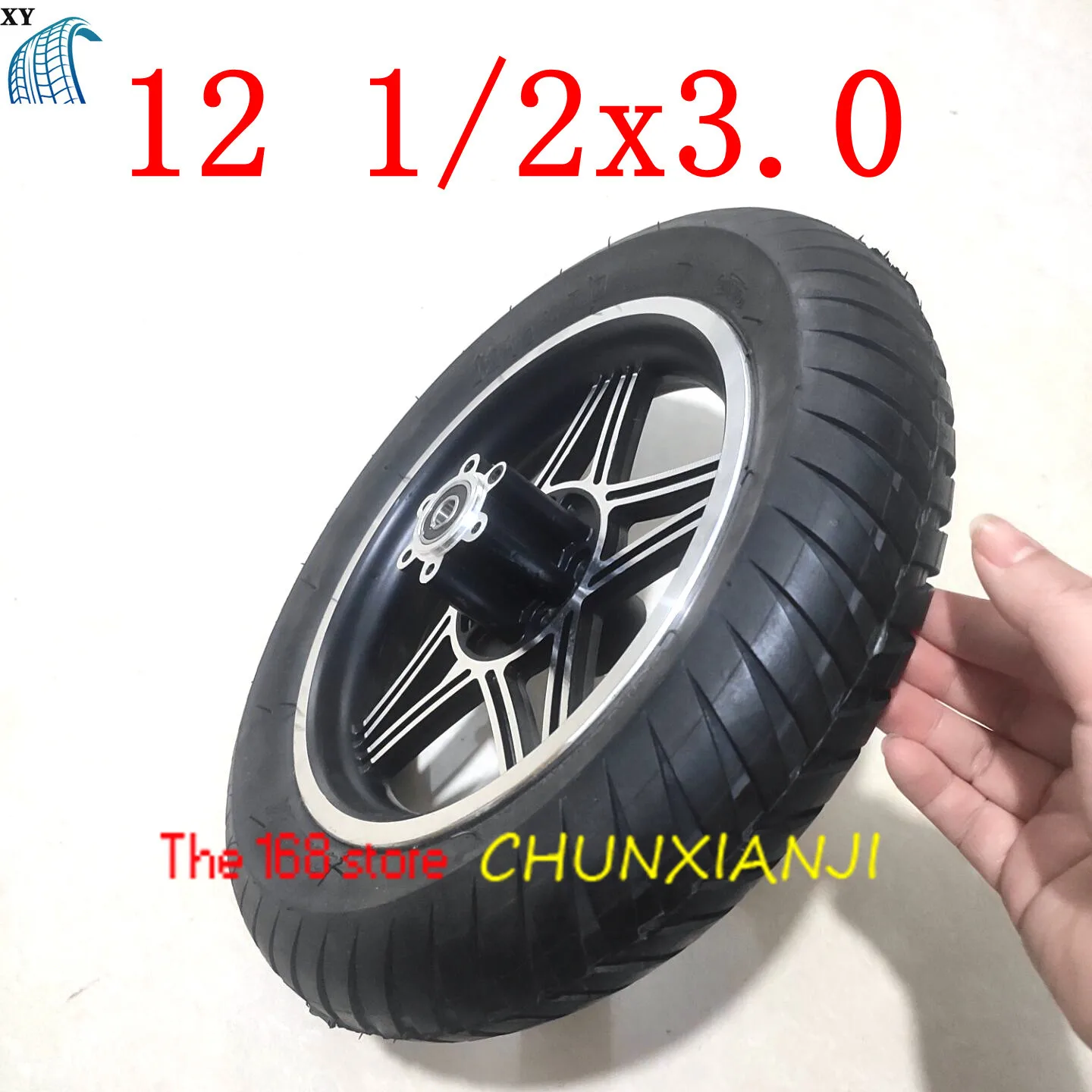 Size 12 1/2 X 3.0 Inflation Wheel with Disc Brake Hole Rims Fits Electric Scooters and E-Bike Folding Bicycle 12 Inch Wheel Tyre