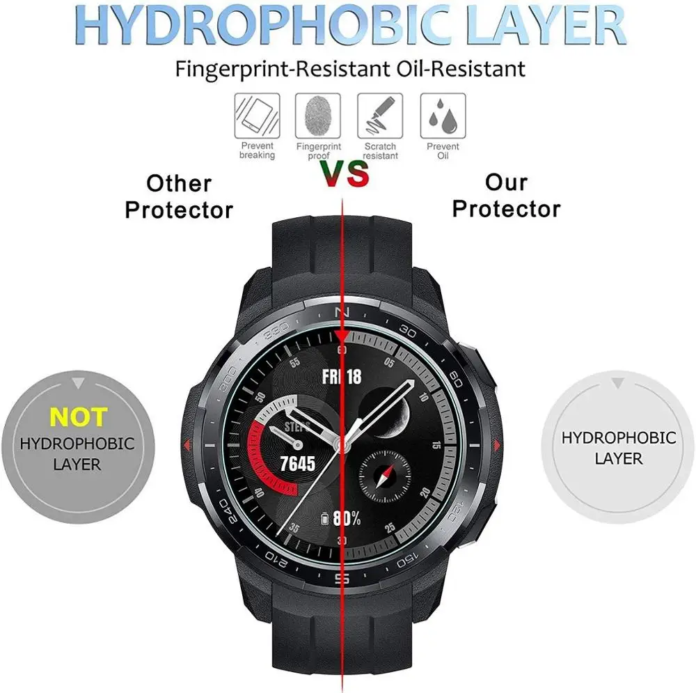 Per Honor Watch GS Pro Pellicola proteggi schermo in vetro temperato per Huawei Honor Watch GS Pro Pellicola protettiva per braccialetto intelligente