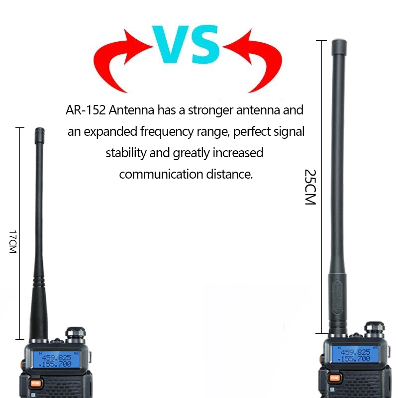 Baofeng Walkie Talkie AR-152 Tactical Antenna SMA-Female Dual Band VHF UHF 144/430Mhz For Baofeng AR-152 UV-5R UV-82 BF-888S