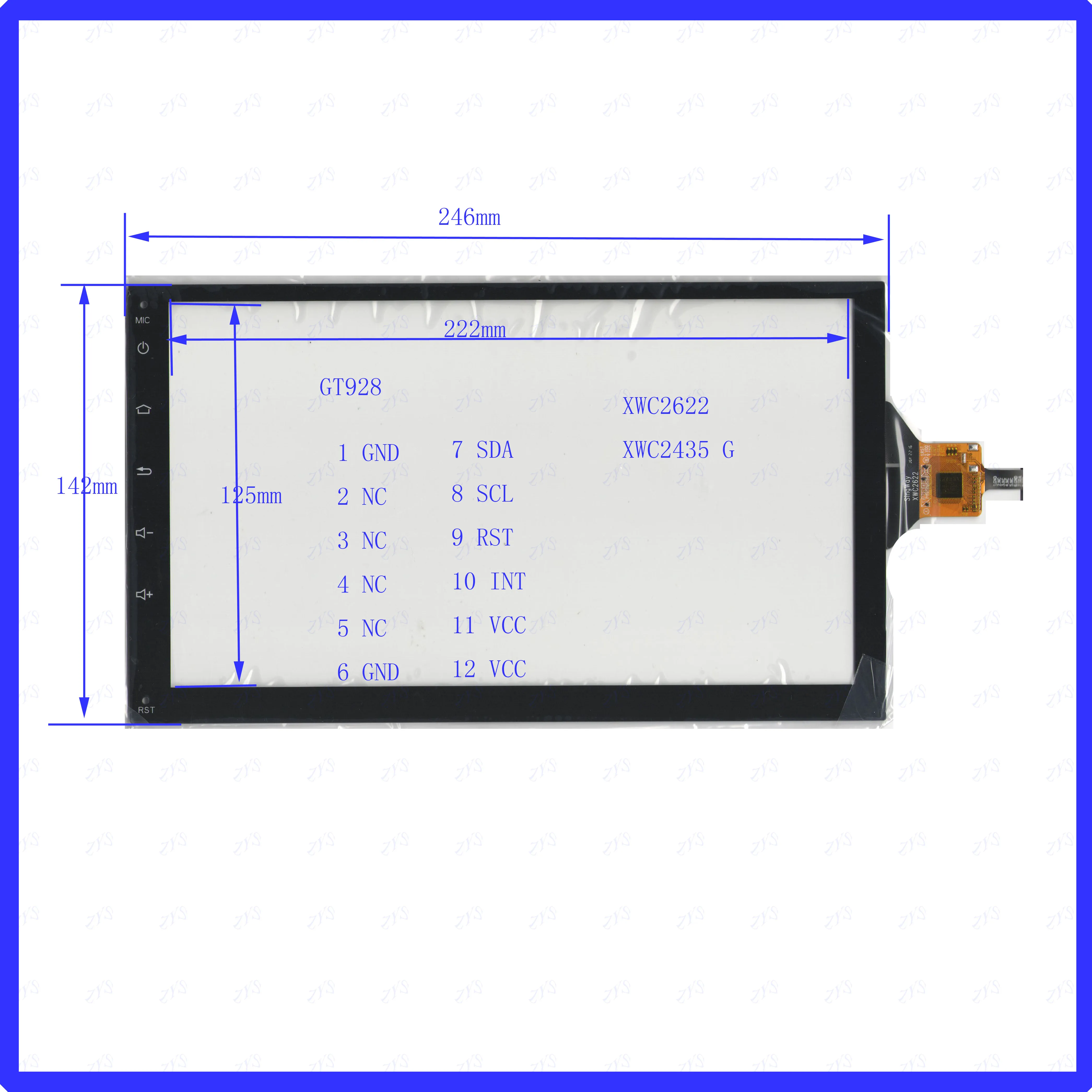 

ZhiYuSun XWC2622 XWC2435 NEW 246mm*142mm GT928 Touch sensor panel use GPS DVD overlay kit Resolution 246*142 XWC 2622