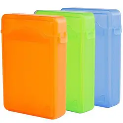 3 5'' Storage Case For SATA IDE HDD Hard Disk Drive Dustproof Box Storage Case Orange Green SSD Hdd Enclosure Cases