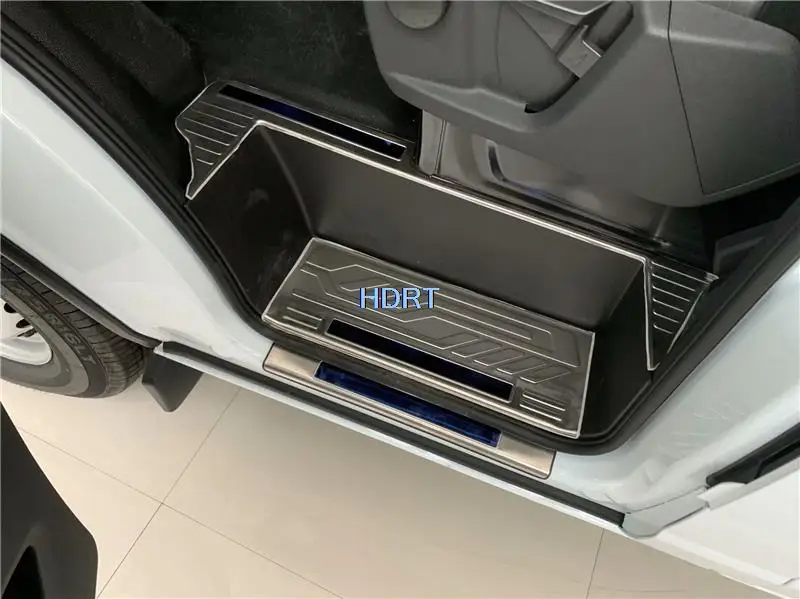 Car Door Sill Scuff Plate For Ford Transit 2017 2018 2019 Guards Door Sills Strip Protector Stickers Stainless Steel Accessories