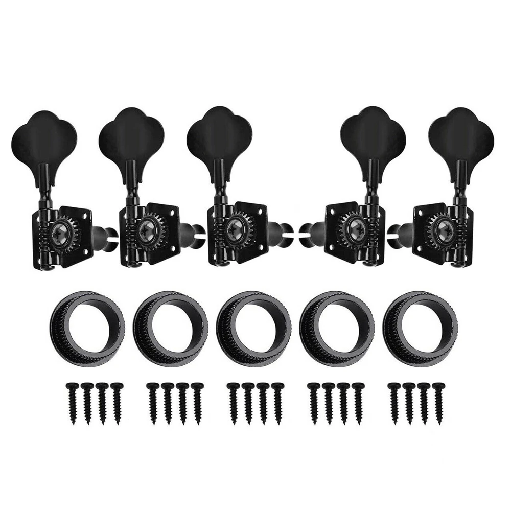 2L3R/3L2R/3L3R/1L4R/4L1R Open Gear Bass 5-String Tuners Tuning Pegs Keys Machine Heads For Bass Guitar Chrome Gold Black