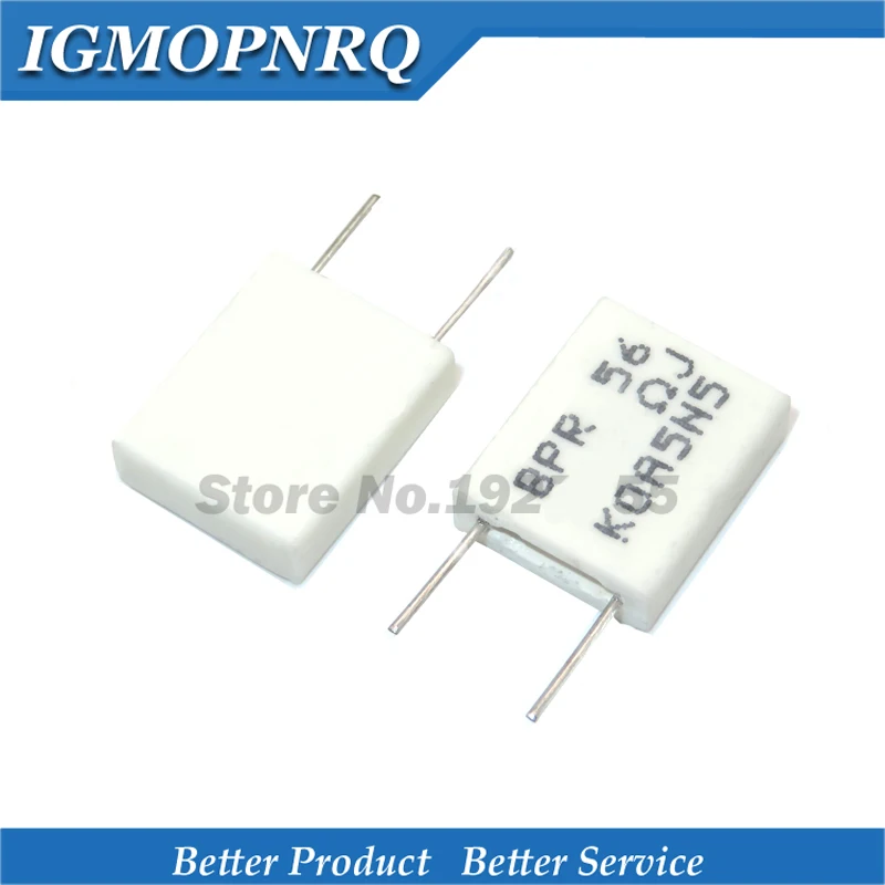 10pcs BPR56 5W Resistor 0.1 0.15 0.22 0.25 0.33 0.5 ohm 0.1R 0.15R 0.22R 0.25R 0.33R 0.5R Non-inductive Ceramic Cement Resistor