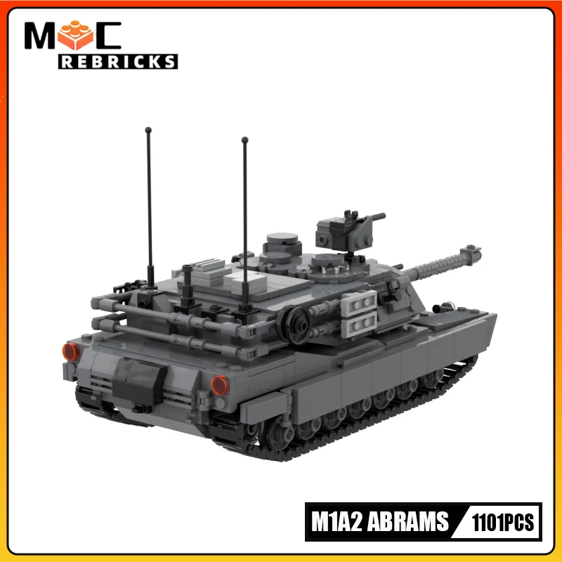 WW2 Military Series M1 Tank Model MOC Building Block Army Figure  Loadable Soldier Bricks Toys For Children